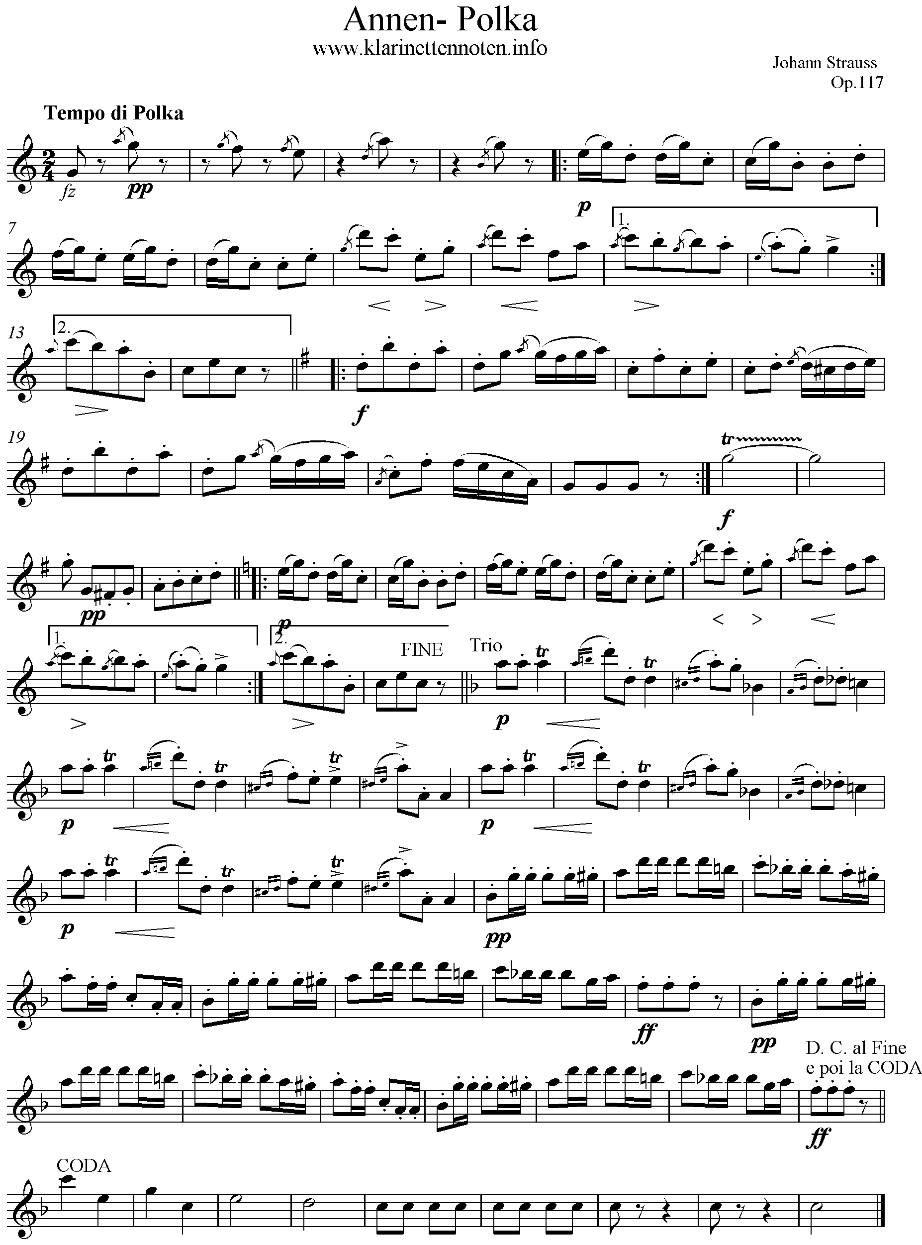Annen Polka, op. 117, C-Dur